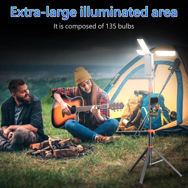 Upgrade 3 Heads Camping Light with Stand